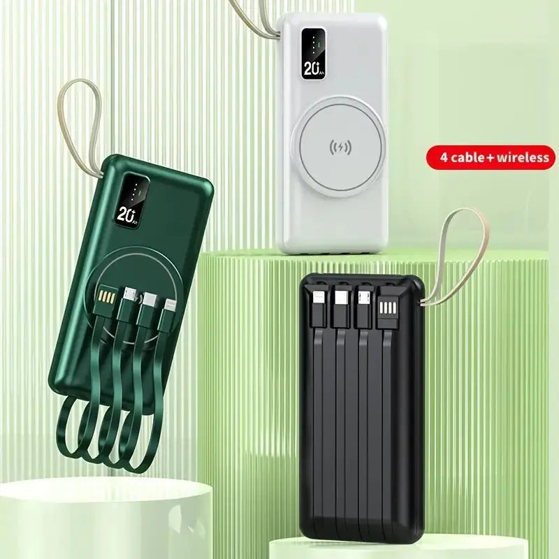 Power bank con carga inalámbrica y cables Stockers Supplier